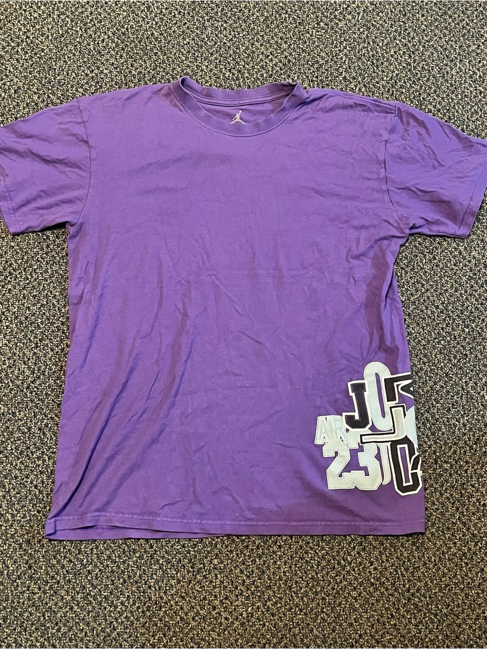 Jordan Purple Short-Sleeve Tee with Lower-Side Graphic